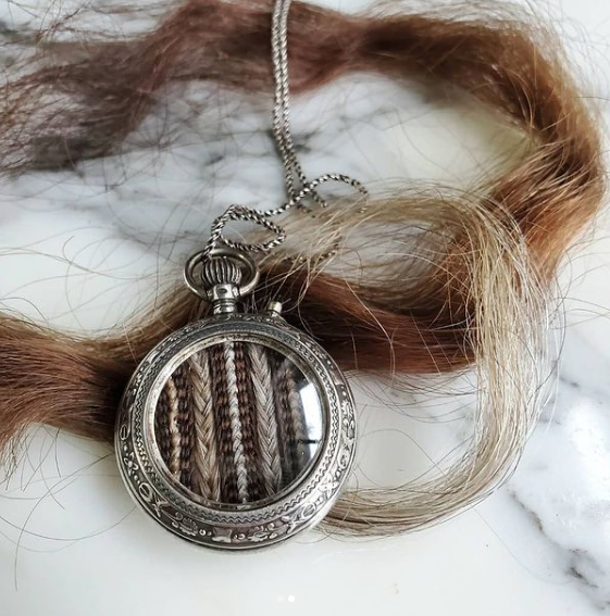 Tableworked Hair in an Antique Pocket Watch