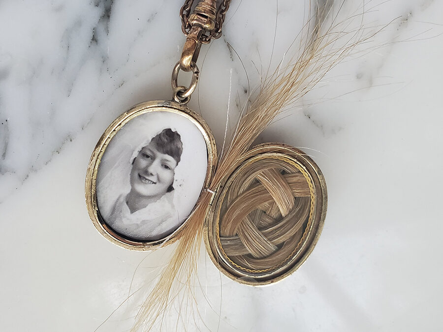 Hair Knot in a Locket with Photo