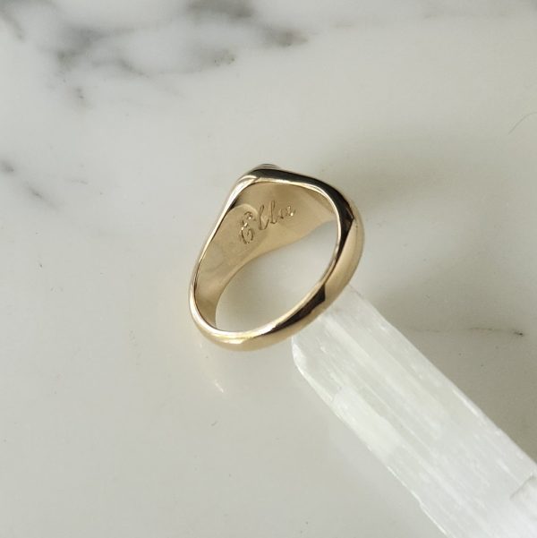 Chunky Glass Signet Ring 14k |18k Gold - Image 9
