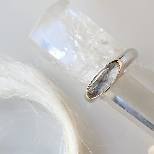 Slim Glass Signet Ring 14k |18k Gold